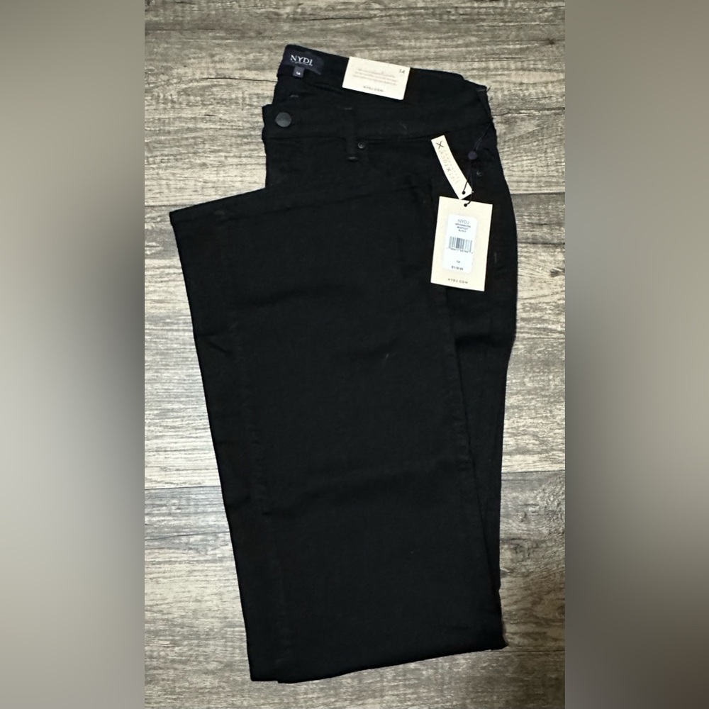 NYDJ Barbara Bootcut Jeans, Black, Size 14